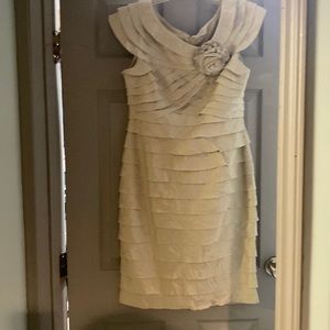 DressBarn collection light taupe dress.